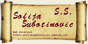 Sofija Subotinović vizit kartica
